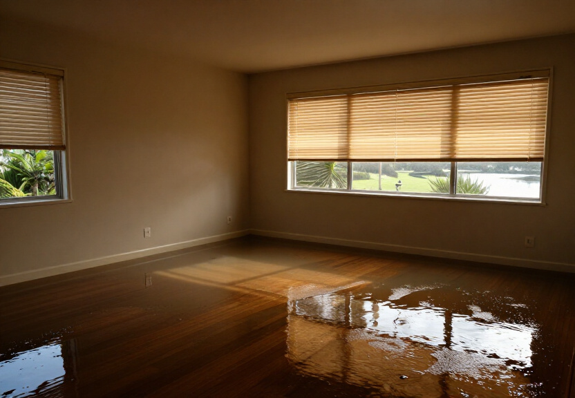 Water-damaged carpet in a Petersham North home before drying